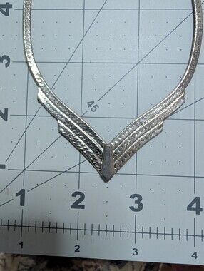 Erica Weiner Xanadu Necklace, Silver V-Shaped Statement Necklace, Art Deco